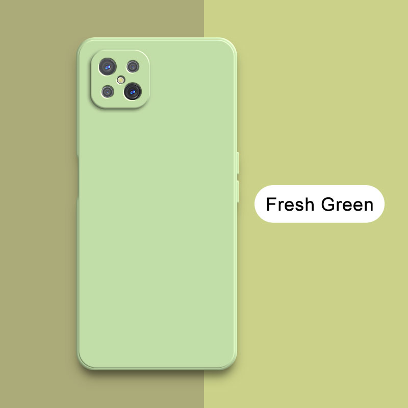 Custodia quadrata in silicone liquido per OPPO A92s Reno4 Reno 4Z Z 5G Fotocamera protettiva 360 Custodia morbida antiurto per telefono Accessori Funda: Neoprene / Arancione