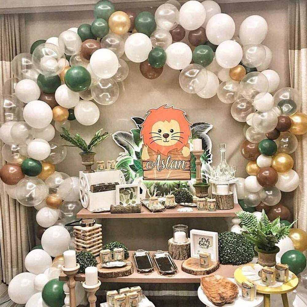 popular skin color retro avocado green balloon chain set birthday party layout decoration photo wedding birthday balloons