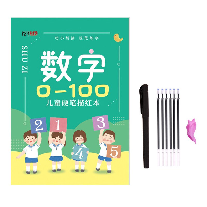 3 pcs/set English Copybook Italian Font Handwritten Print Adult Practice Copybook Students Copy Hard Pen Calligraphy For Kids: 0-100 Digital