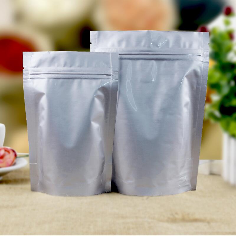 Aluminum Foil Zip Tea Bag Stand Up Zipper Lock Food Savers Retail Packaging Bag Beans Storage Bag 50pcs/lot