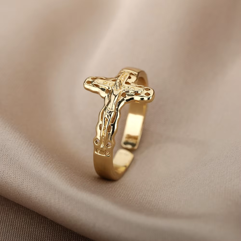 Bagues élégantes en acier inoxydable pour femmes, grande fleur, couleur or, soleil, étoile de mer, anneau ouvert, bijoux de doigt, de mariage, Punk: Marron