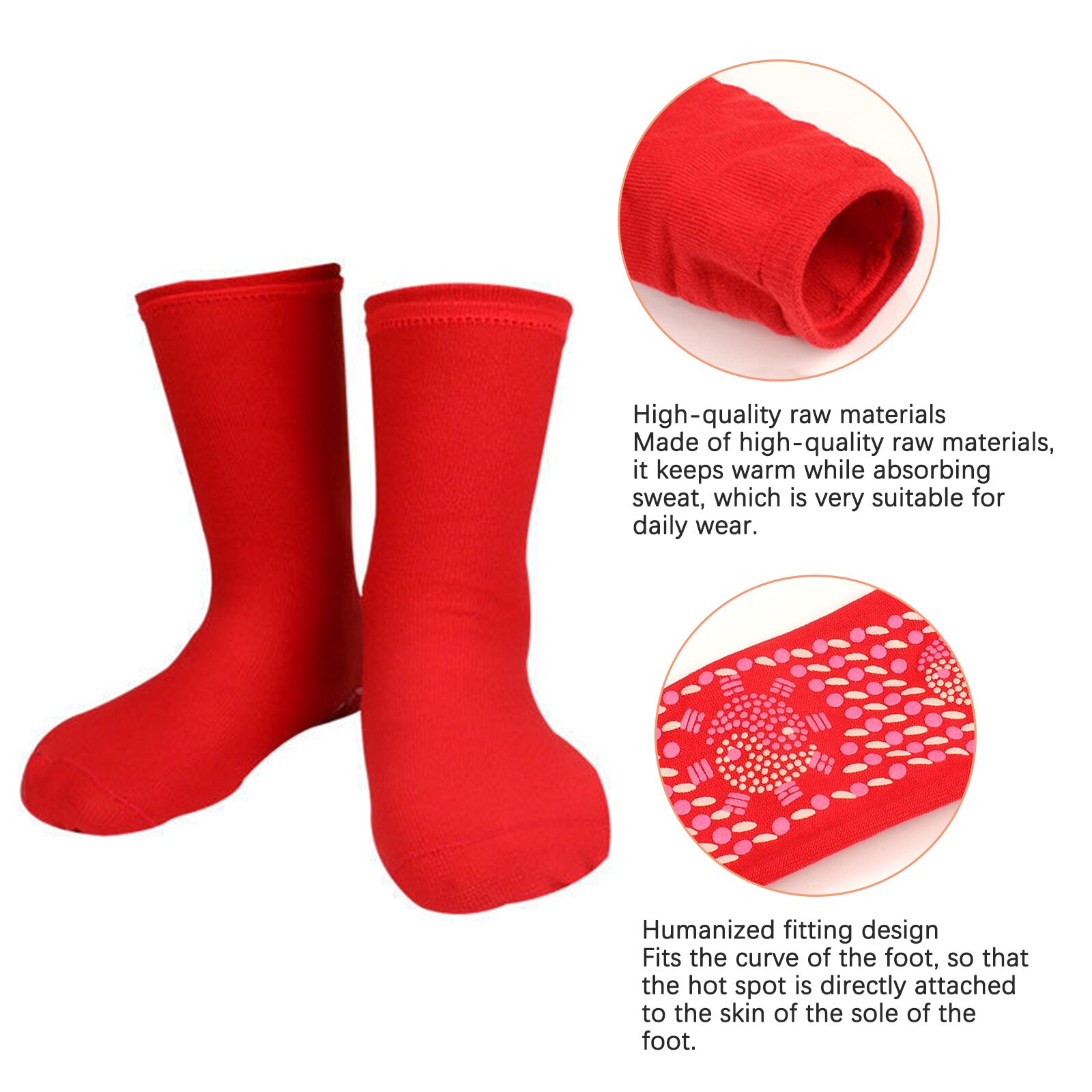 Calcetines de turmalina para hombre y mujer, calcetín para el cuidado de la salud, terapia magnética, cómodo, transpirable, masajeador de pies, alivio del dolor