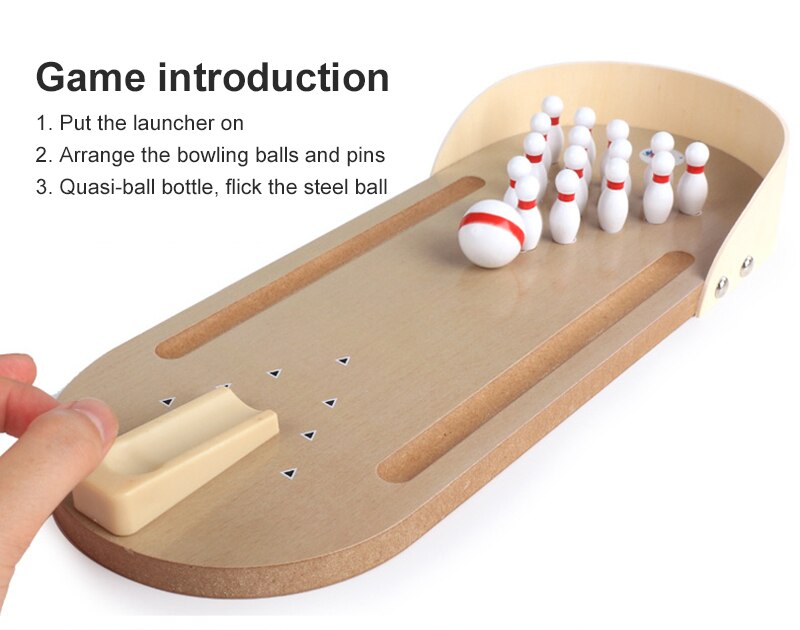 1pc Wooden Mini Table Bowling Basketball Toy Sets Parent Child Adult Decompression Indoor Board Game For Kids Adults Funny