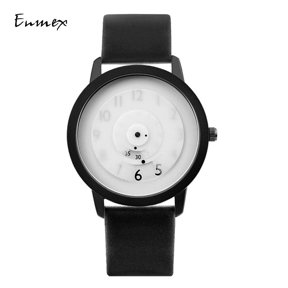 Enmex hit colour band wristwatch focal point special Hidden numbers men casual quartz watch: X2