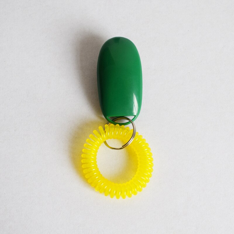 5pcs Pet Cat Dog Training Clicker Portable Dog Button Clicker Sound Trainer Pet Train Tool Wrist Strap Key Chain Accessory: Green
