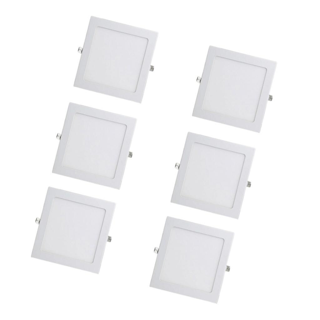 12W 6pcs LED Panel Light Recessed Kitchen Bathroom Ceiling Lamp-Square
