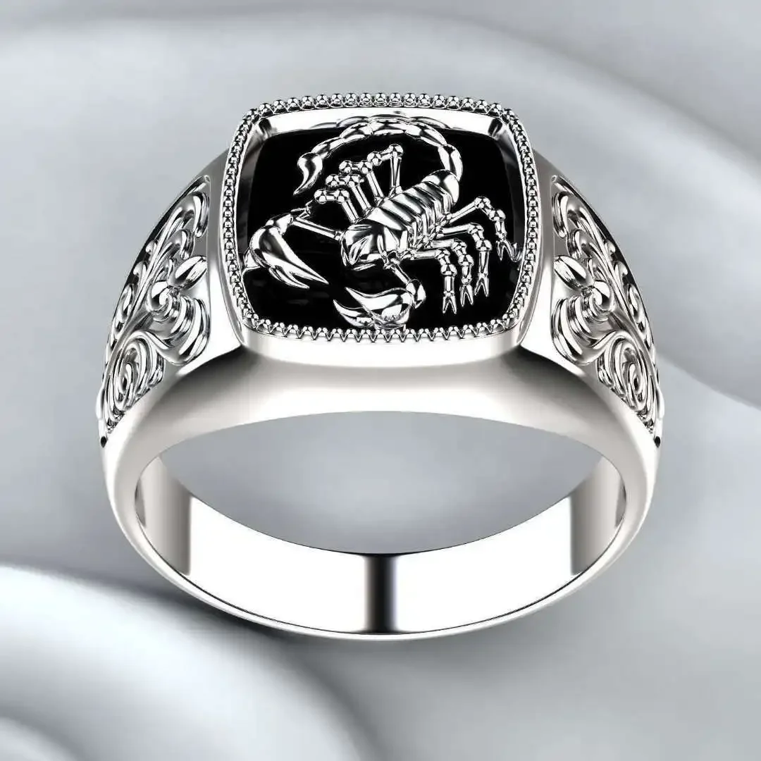 Huitan Viking Noordse Mythologie Giant Wolf Mannen Ring Defensie Totem Wolf Mode Hip Hop Rock Unisex Vinger Ring Punk