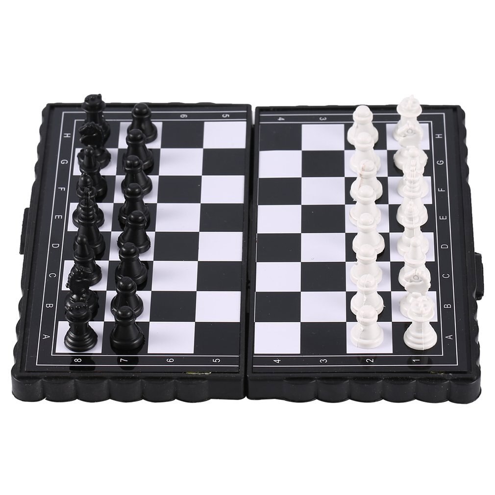 1 Set Mini Schaken Vouwen Magnetische Plastic Schaakbord Board Game Draagbare Kid Speelgoed