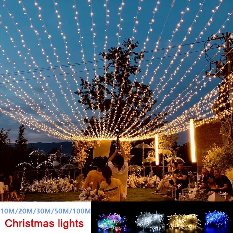 10M 20M 30M 50M 100M Festoon Led String Light Garland Year Christmas Light for Home Wedding Decoration Year Lamp