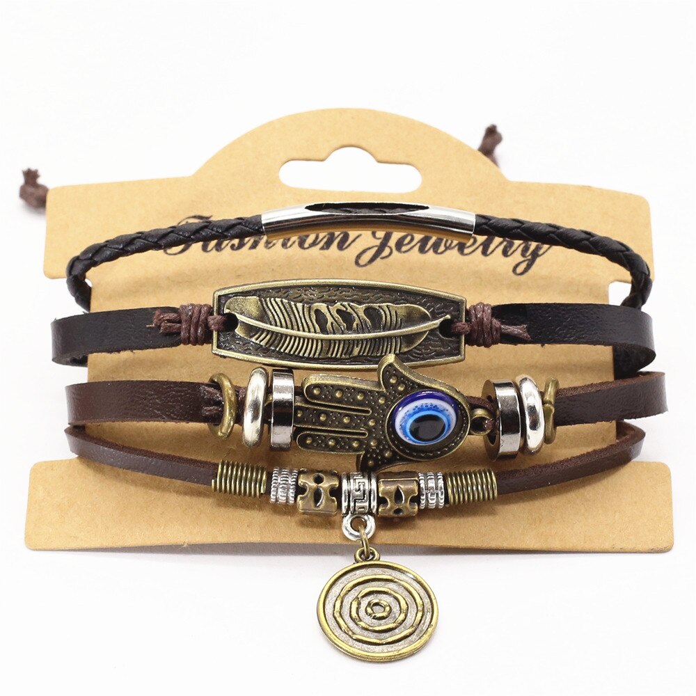 Neue Jahrgang Feder Haken Kamera Auge Charme Perlen Leder Männer Armbänder Für Frauen Femme Homme Männlichen Schmuck