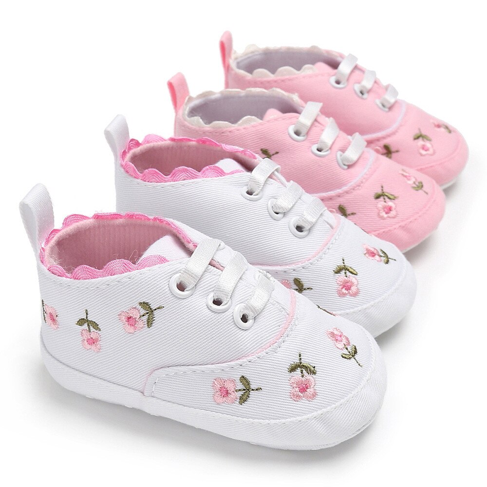 #37 printemps automne bébé chaussures pour -né impression florale bébé filles semelle souple premiers marcheurs chaussures antidérapantes pour bébé