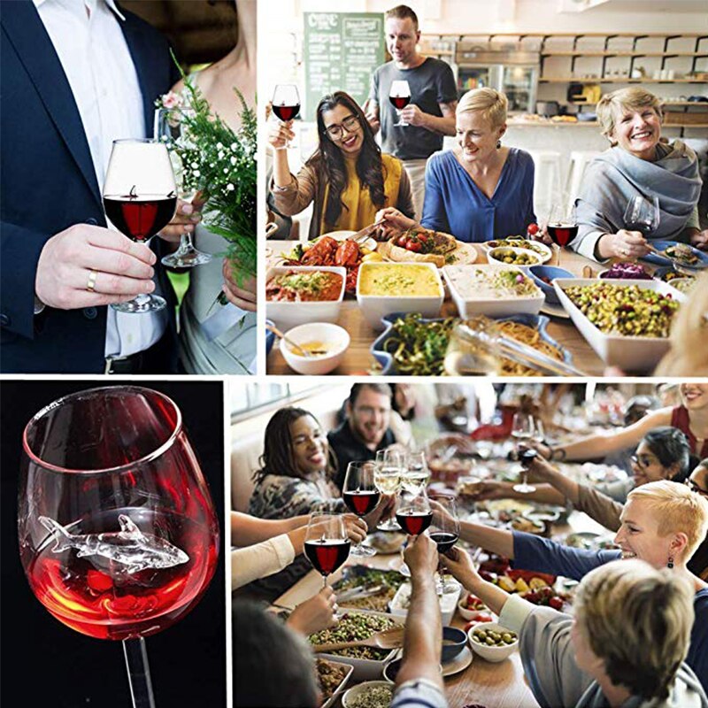 K-STAR Luxurious Italian Red Wine Glasses Shark Inside Goblet Glass Crystal Clear For Home Bars Party