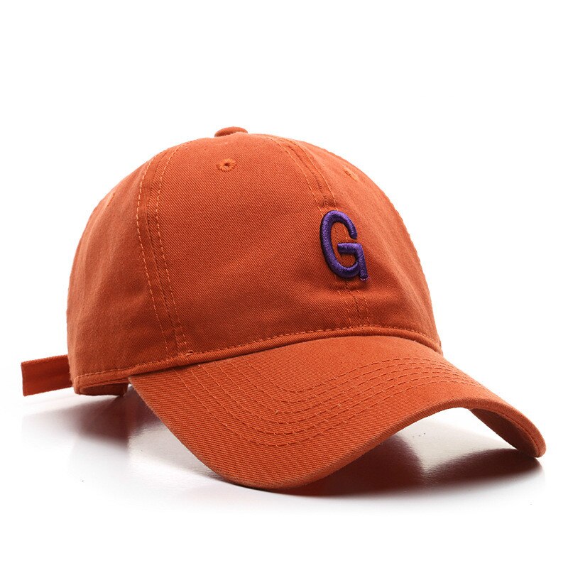 LINJW knapp G Stickerei Baseball-Deckel für Männer Frauen Hüfte hüpfen Snapback Kappen Straße Stil Sommer Baseball Hütte Ich bin Freien Vati hüte: Orange