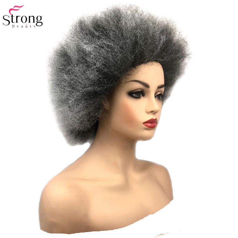 Strongbeauty jumbo afro paryk syntetisk hår pink/gul klovne parykker cosplay halloween