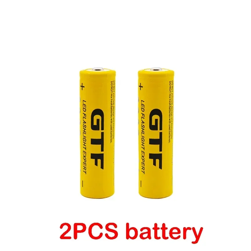 Batería de liion recargable de 3,7 V 9900 mAh para batería de linterna Led al por mayor + cargador USB: Negro