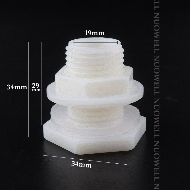 4Sets 1/2" ABS Aquarium Fish Tank Outlet Connectors Water Tank Adapter Bucket Joints Connector Drainage Pipe Fittings: 1l2inch Connector