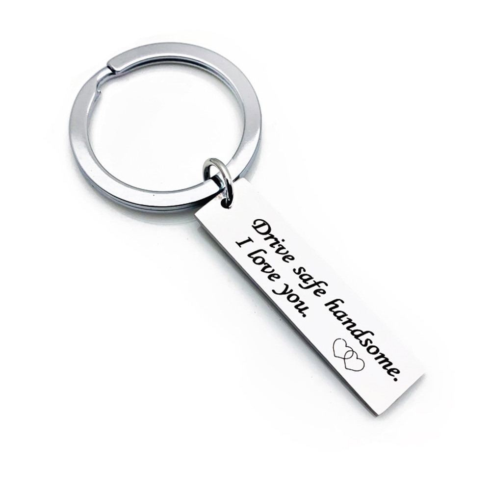 Paar Auto Keychain Nette Männer Frauen Schlüsselanhänger Edelstahl Anhänger Schlüssel Zubehör Liebe Schlüssel Ring Benutzerdefinierte Stick Sicher Schlüssel Kette: 8