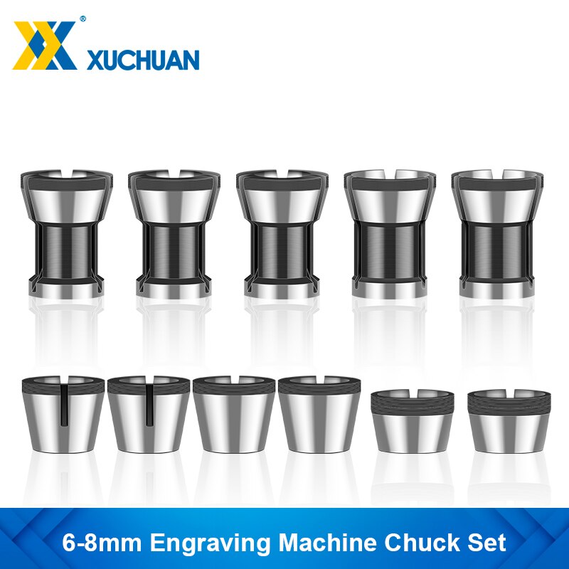 2/3 st spännhylsa maskin chuck 6mm 6.35mm 8mm fräs spännhylsa chuck för trimning maskin fräs fräs träbearbetningsverktyg