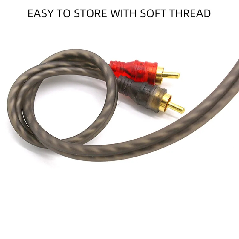 Cable de señal de audio Ofc 2 macho a 2 macho cable RCA de audio para coche amplificador conector RCA 0,5 m/1,2 m/2m/3m/5m cable RCA para coche