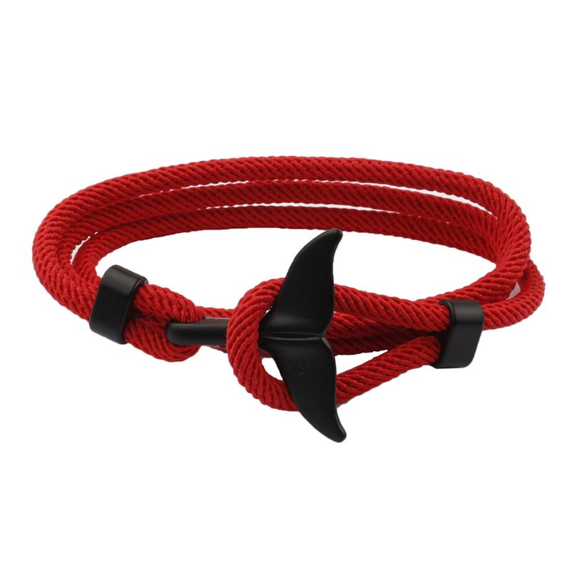 Summer Handmade Whale Tail Viking Rope String Bracelet Beach Surfing Paracord Wristband Jewelry Unisex: R