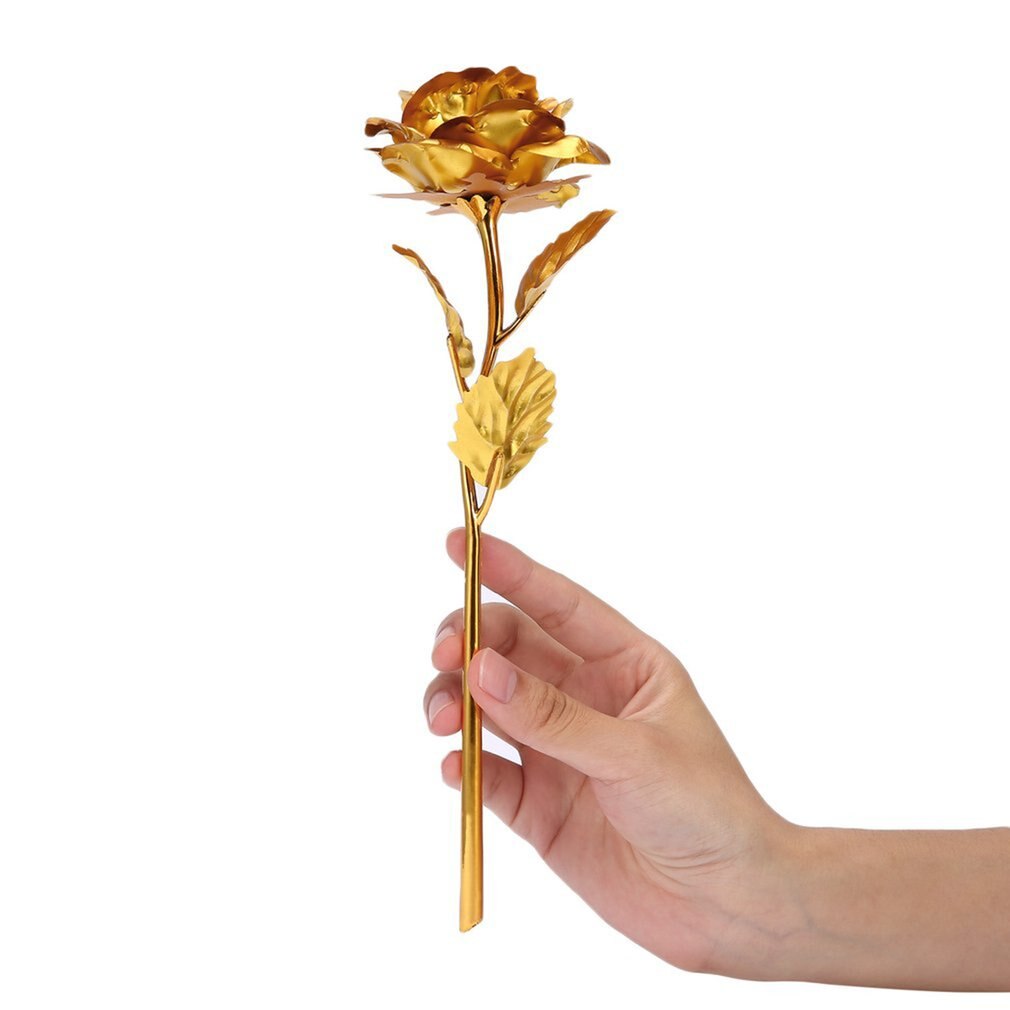 24k Gold Foil Plated Rose Lasts Forever Rose for Lover's Wedding Christmas Day