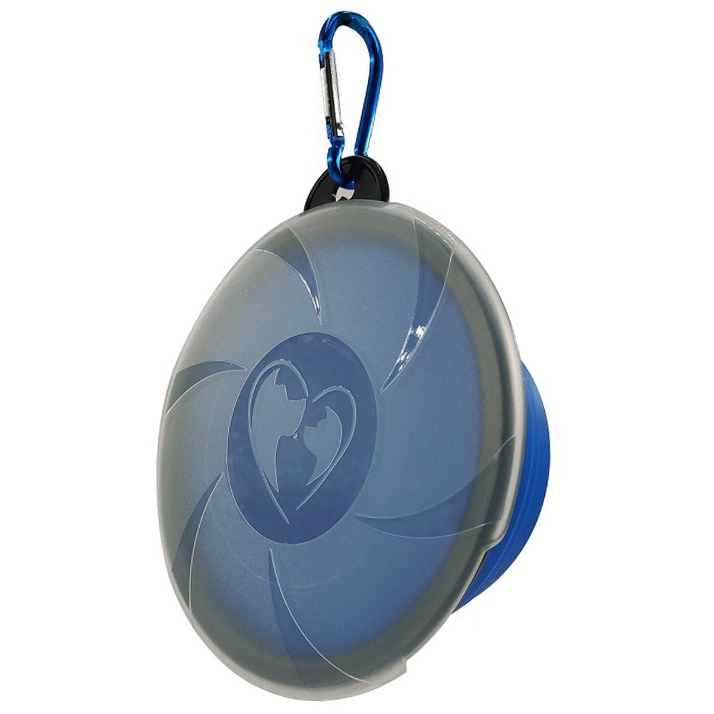 450ml hondenbakken, voerbak voor huisdieren, opvouwbare waterbak voor honden, draagbare, afwasbare voerbak voor binnen en buiten: Blauw