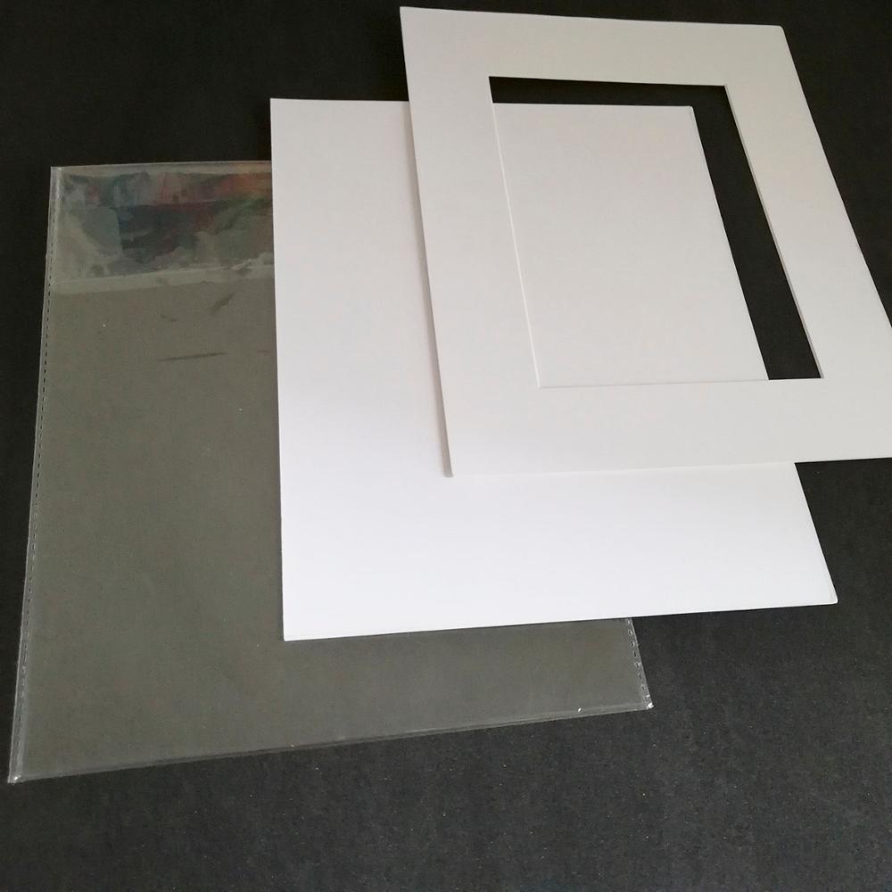 5 Sheets 8x10 Picture Frames for 5x7 Photos Mats and Backing White Picture Mats Decoration Paper Photo Frame Set