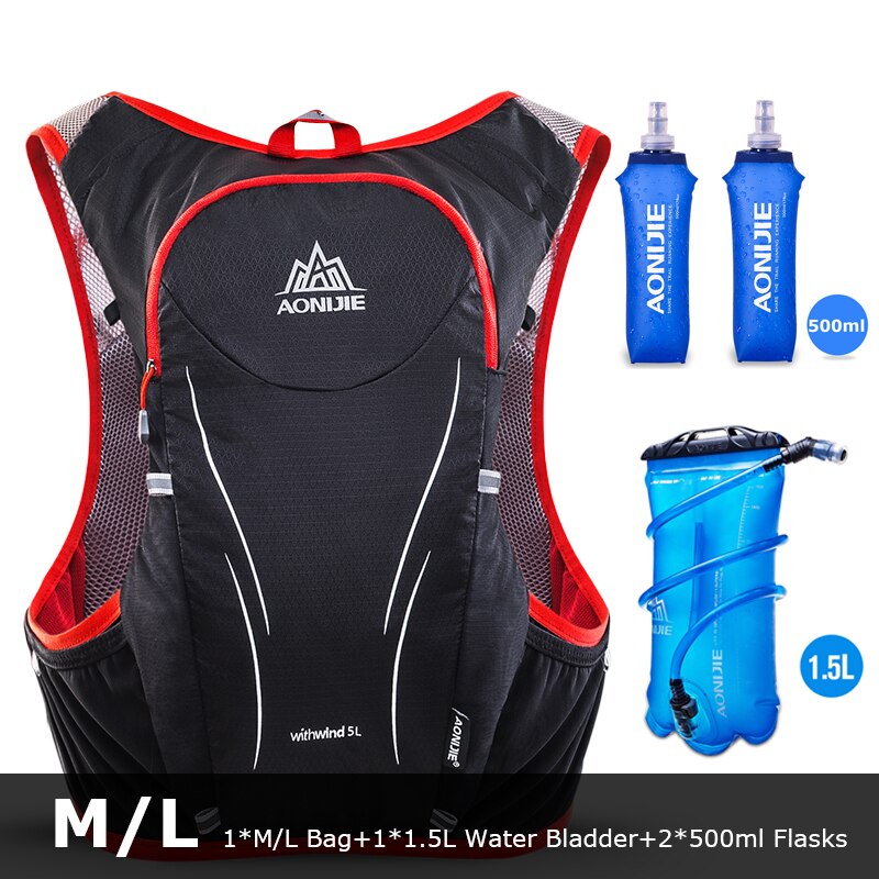 AONIJIE C928 5L Hydration Backpack Rucksack Bag Vest Harness 2L Water Bladder Hiking&Camping Running Marathon Race Sports Sets