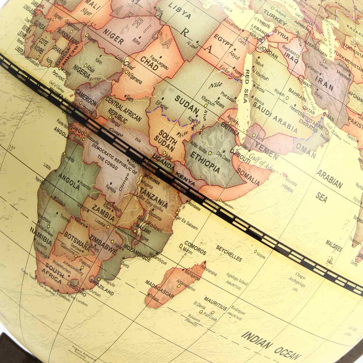 Aarde Globe 5.5 "Vintage Houten Ornamenten Wereldbol Constellation Kaart