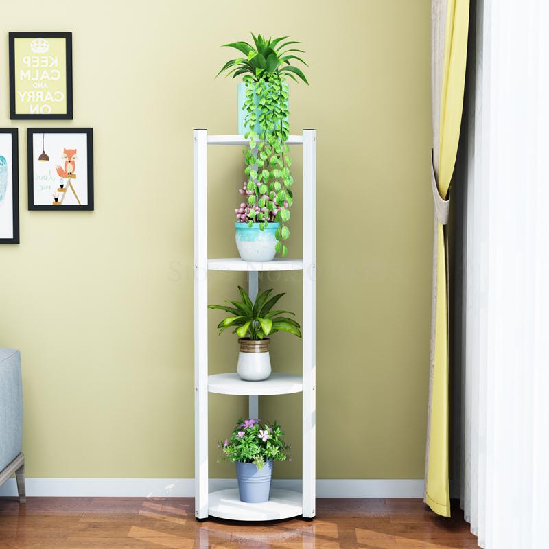 Multi-layer flower stand interior decoration space balcony flower stand wrought iron living room flower pot rack small flower