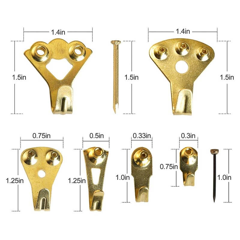 Picture Hangers,140 Pieces Photo Frame Hanging Kit,Picture Hanging Kit with Nails for Wall Mounting, Supports 10-100 Lbs