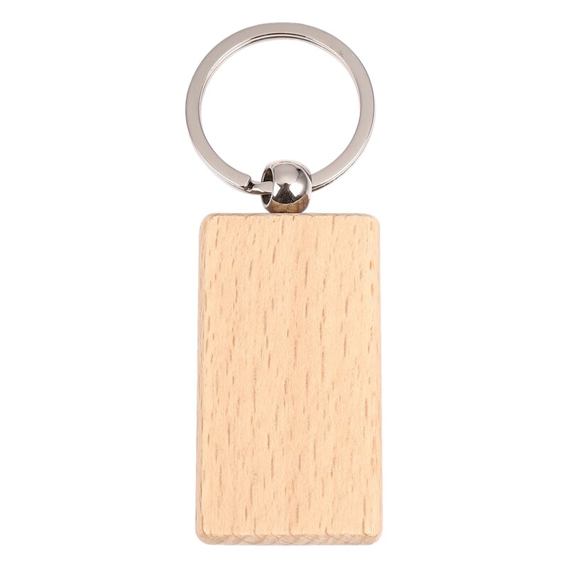 50 Blank Houten Sleutelhanger Rechthoekige Graveren Key Id Kan Worden Gegraveerd Diy