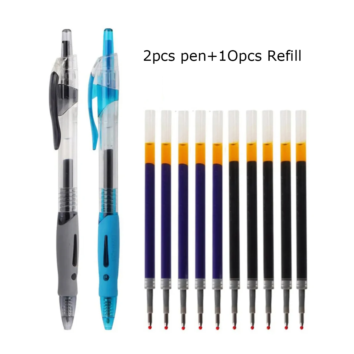 Juego de plumas de Gel retráctiles de 0,5mm, bolígrafo de tinta negra/azul, escritura, firma de negocios para oficina, suministros escolares para niños, papelería, 12 Uds.: Verde claro