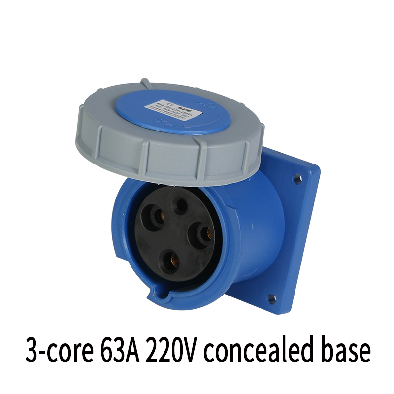 IP67 waterproof industrial plug/dark socket 63A 3/4/5 core pin 220V/380V Male and female plug sockets: army green