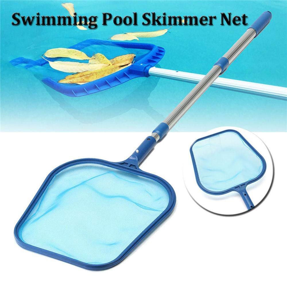 46-105cm Pond Removal Cleaning Net w/Telescopic Pole Easy Carrying Leaf Rake Mesh Swimming Pool Skimmer Swimming Durable Parts