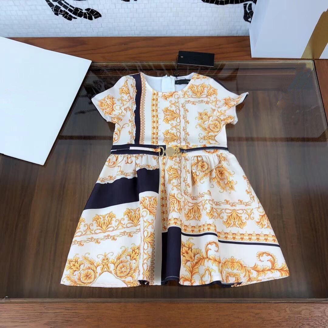 Zomer Meisjes Korte Mouwen Jurken, Grote Kinderkleding Vergelijkbaar Met Prinses Jurk Jurk Rok Fee: 4T-110CM