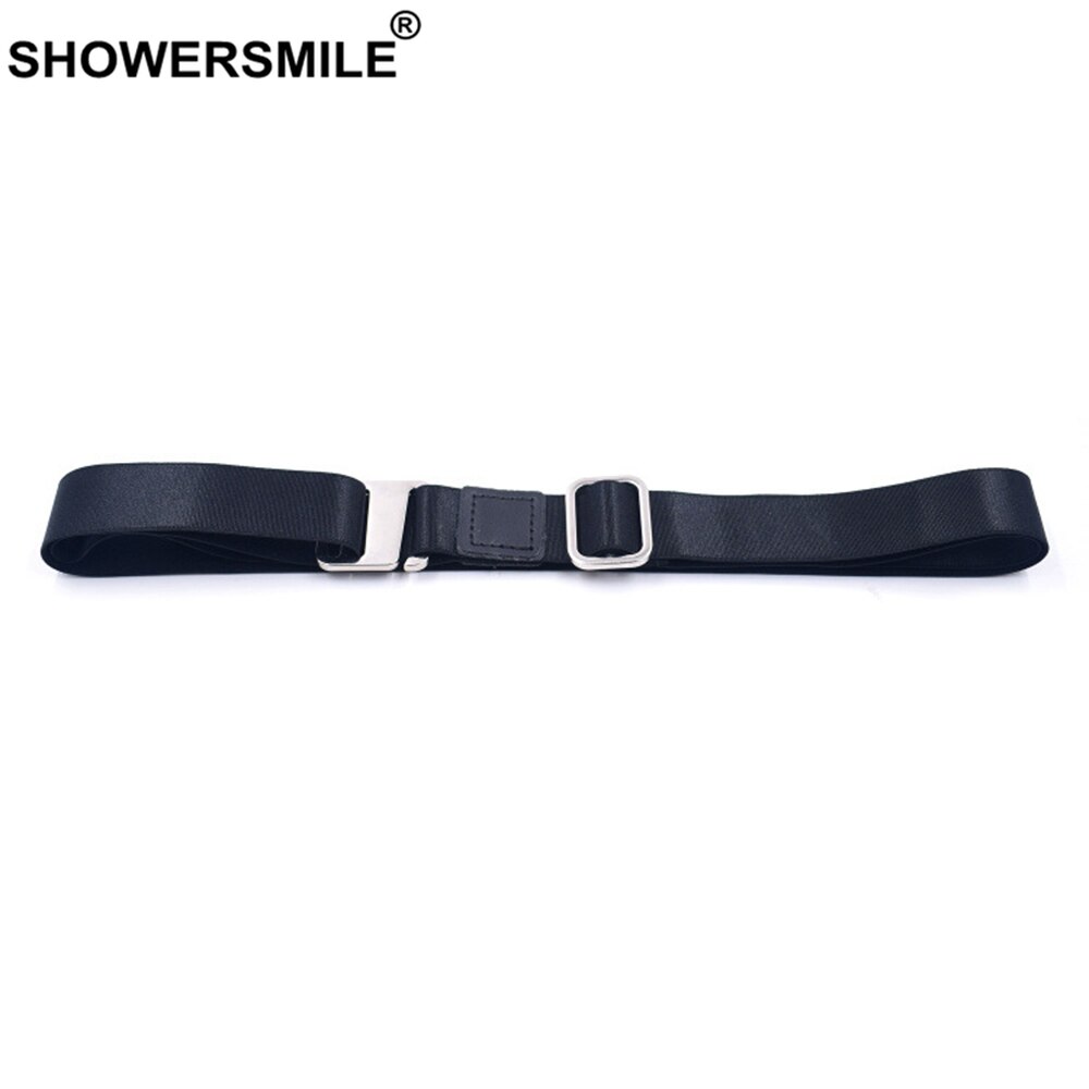 SHOWERSMILE Shirt Tuck Belt Leather Adult Shirt Belt Men Adjustable Formal Work Interview Women Shirt Suspenders Black Unisex