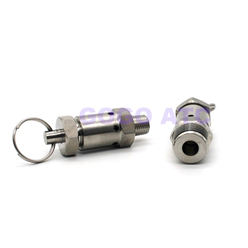 Stainless Steel Safety valve SS304 2bar/6bar/10bar male 1/4 1/2 inch BSP air pressure relief valve vent for Air compressor