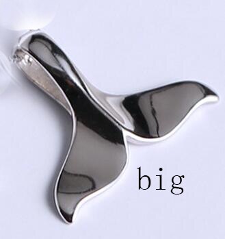 Plata de Ley 925 colgante de cola de ballena Collar para las mujeres Delfín de cola de pescado de Gargantilla de plata collares, joyas de accesorio: big pendant