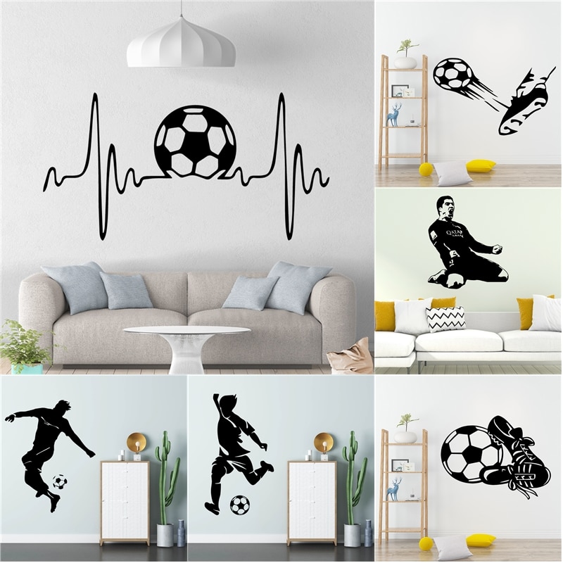 Football Vinyl Wall Sticker Art Decal For Living Room Decor Wallpaper Kids Room Decoration Art Decals