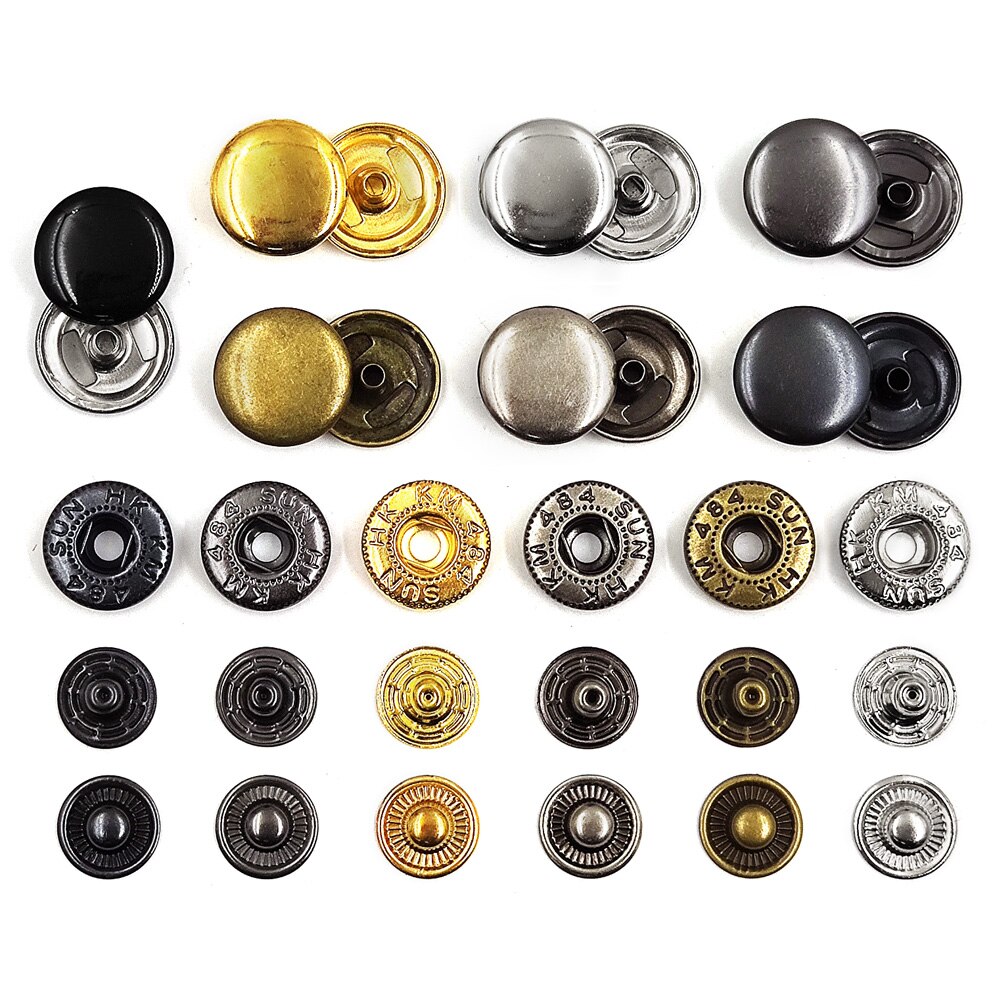 50 juegos 655/633/831 sujetadores a presión de Metal botón a presión botón de costura para ropa DIY bolsas de ropa zapatos artesanía de cuero