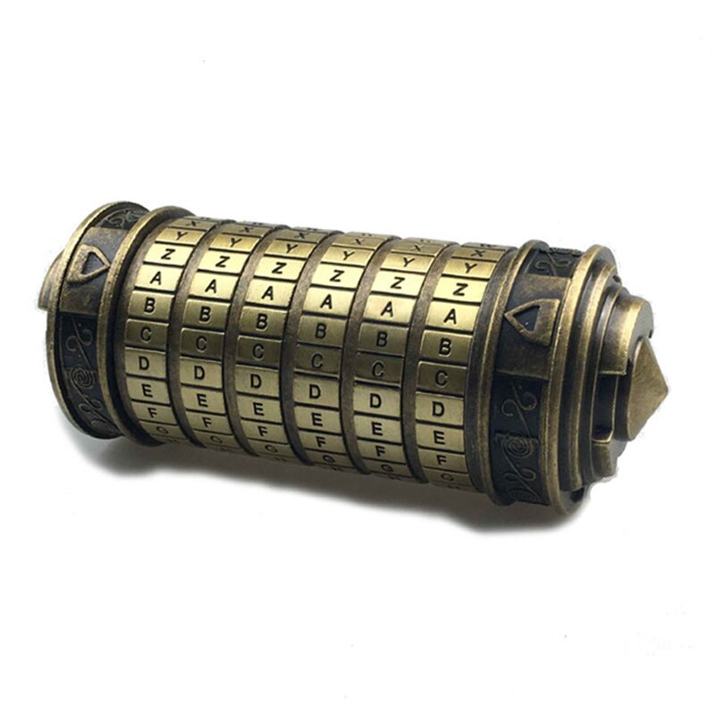 Retro Davinci Code Metalen Cryptex Sloten Romantische Bruiloft Verjaardag Valentijnsdag Brief Wachtwoord Escape Kamer Props: Green bronze