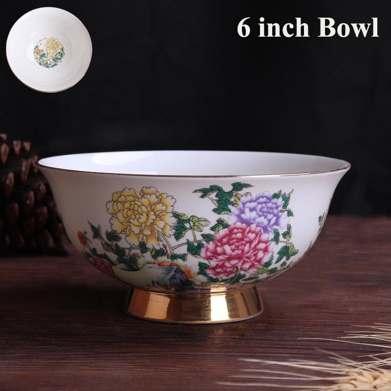 4.5/5/6/8 Inch Vintage Chinese Traditie Keramische Servies Soep Rijstkom Jingdezhen Bone China Ramen Bowls Salade mixing Bowls