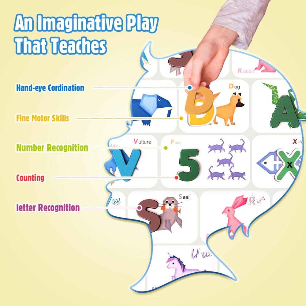 Alphabets and Numbers Flash Cards,Wooden Toys Lett... – Grandado