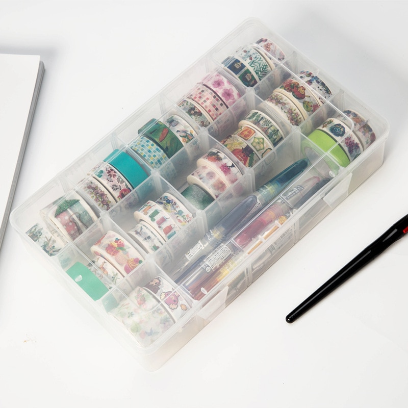 15 Vakken Clear Ambachten Organizer Transparante Opbergdoos Voor Washi Tape Art Supplies En Sticker Briefpapier