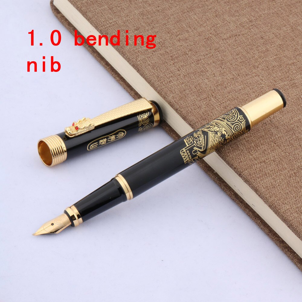 metal black golden classic Great Wall Dragon Business Fountain Pen: A1