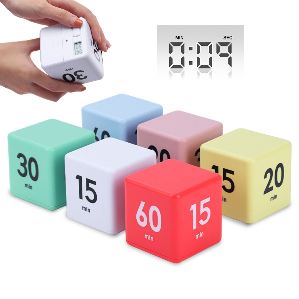 Rollover Timer For Set Time Reminder Kitchen Study Sport Office Portable Time Management Tool Cube Countdown Timer