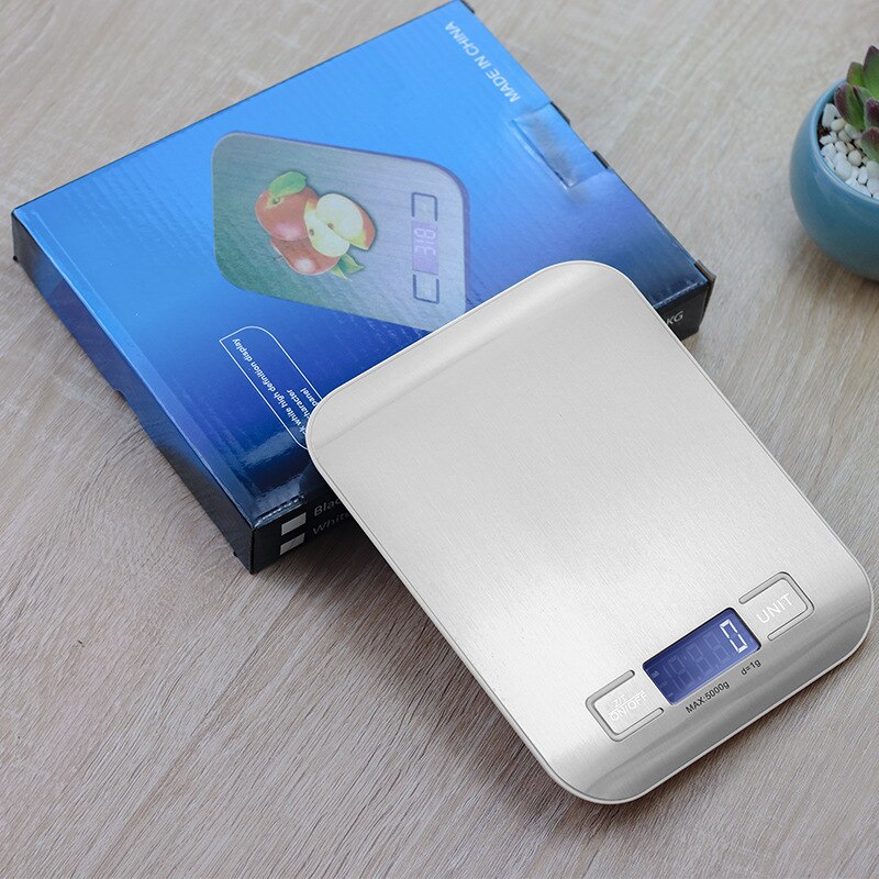 Digital Kitchen Scale 5kg/10kg Food Multi-Function 304 Stainless Steel Balance LCD Display Measuring Grams Ounces Cooking Baking