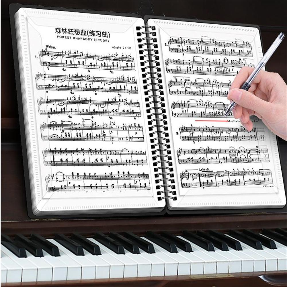 Libro de notas musicales ABS, 40 hojas, tipo de inserción, carpeta de libros de notas musicales, hoja de archivo, organizador de documentos, accesorios de almacenamiento