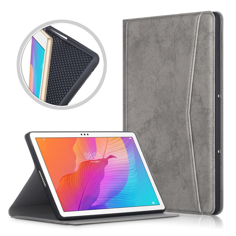 Tablet Case for Huawei MatePad T10s T10 - 10.1 inch Flip Wallet Stand Cover with Card Pocket - Shockproof: Gray / For T10 (9.7 inch)